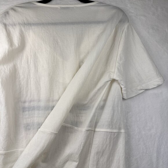 Zara Womens Oversized Boho Tunic Dress High-Low Ivory Sz S Fringe V-Neck Tribal - Picture 9 of 11